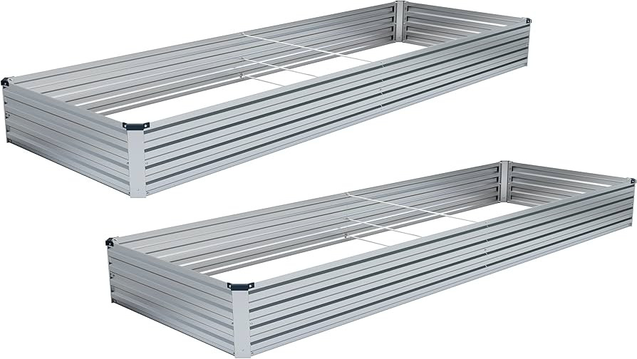 MGNO 2pcs 8x4x1FT Galvanized Raised Garden Bed-Outdoor Planter Box for Vegetables-Metal Garden Be... | Amazon (US)