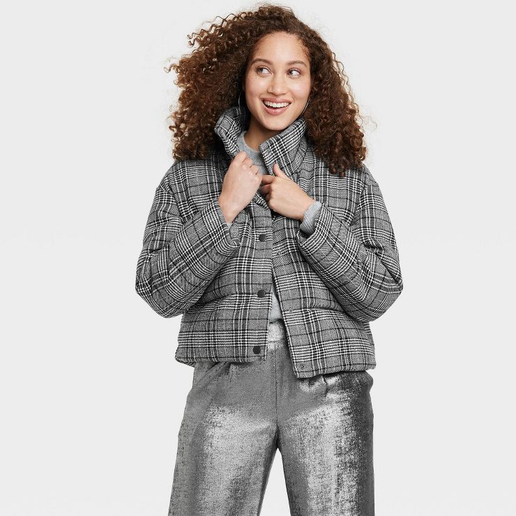 Women's Faux Leather Puffer Jacket - A New Day™ | Target