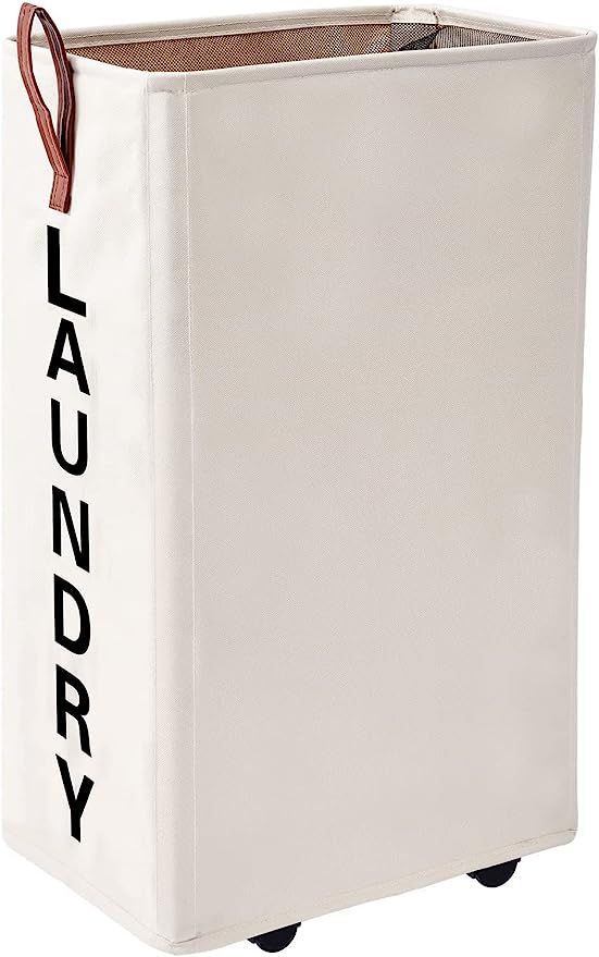 Homlikelan 70L Large Laundry Hamper,10" Wide Rolling Laundry Basket,Tall Narrow Laundry Basket wi... | Amazon (US)
