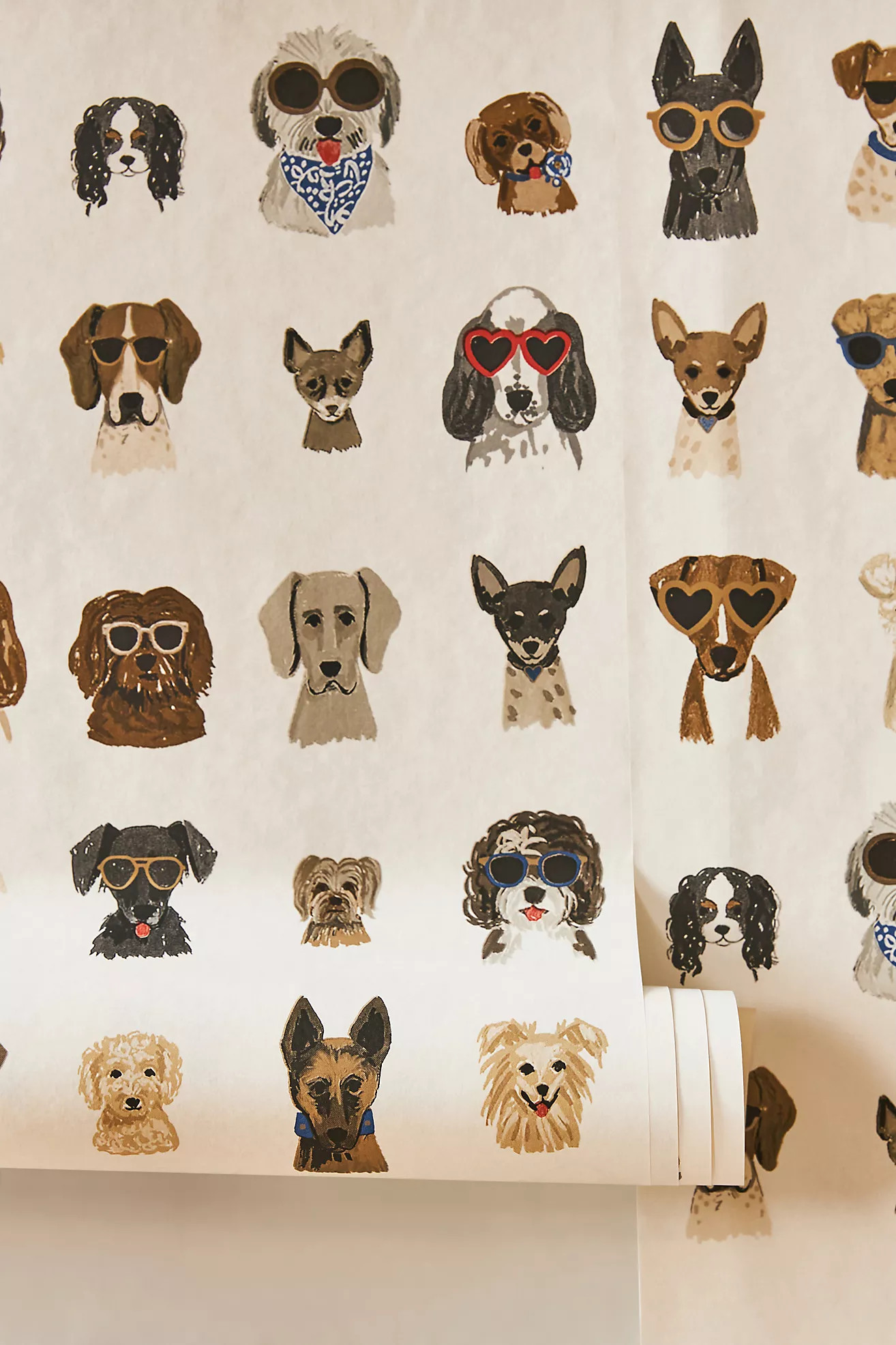 Rifle Paper Co. Dog Days Peel-and-Stick Animal Wallpaper | Anthropologie (US)