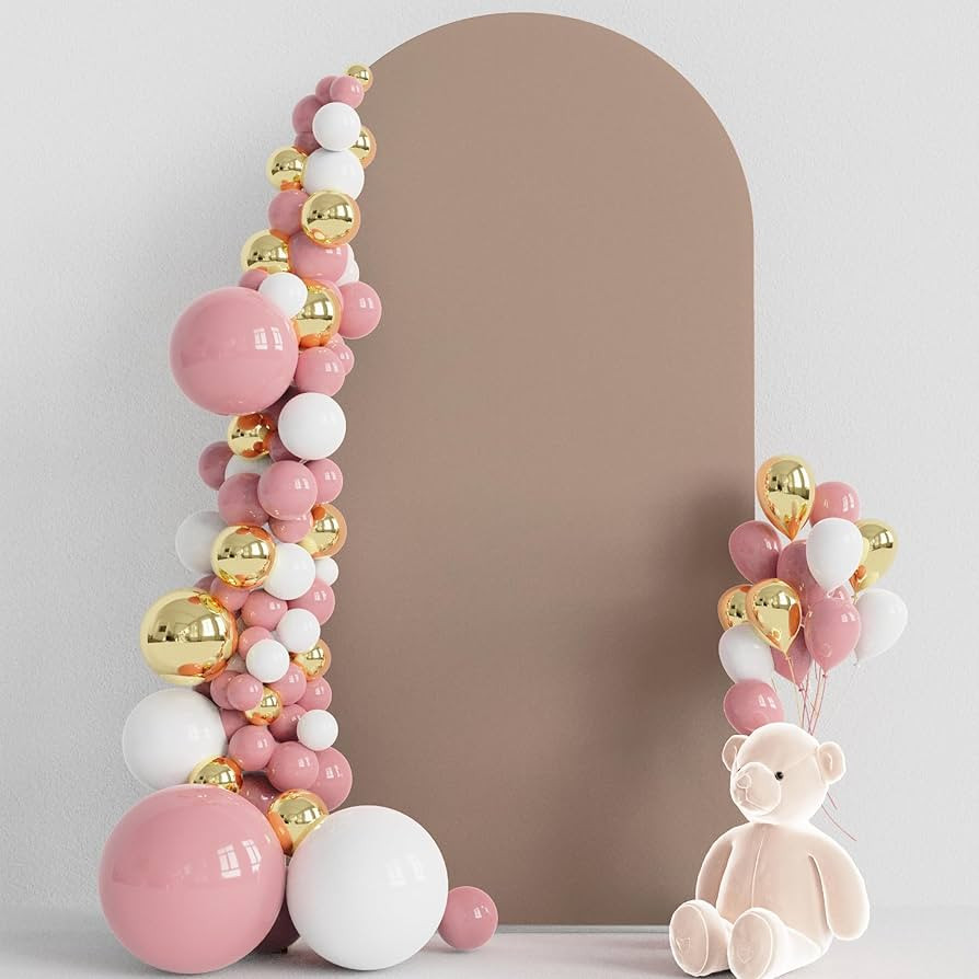 Wokceer 6.6FT Wedding Arch Cover Spandex Fitted Wedding Arch Stand Covers Round Top Nude Brown Ch... | Amazon (US)