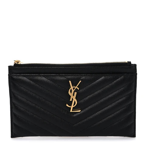 Grain De Poudre Chevron Monogram Bill Pouch Neon Blue | FASHIONPHILE (US)