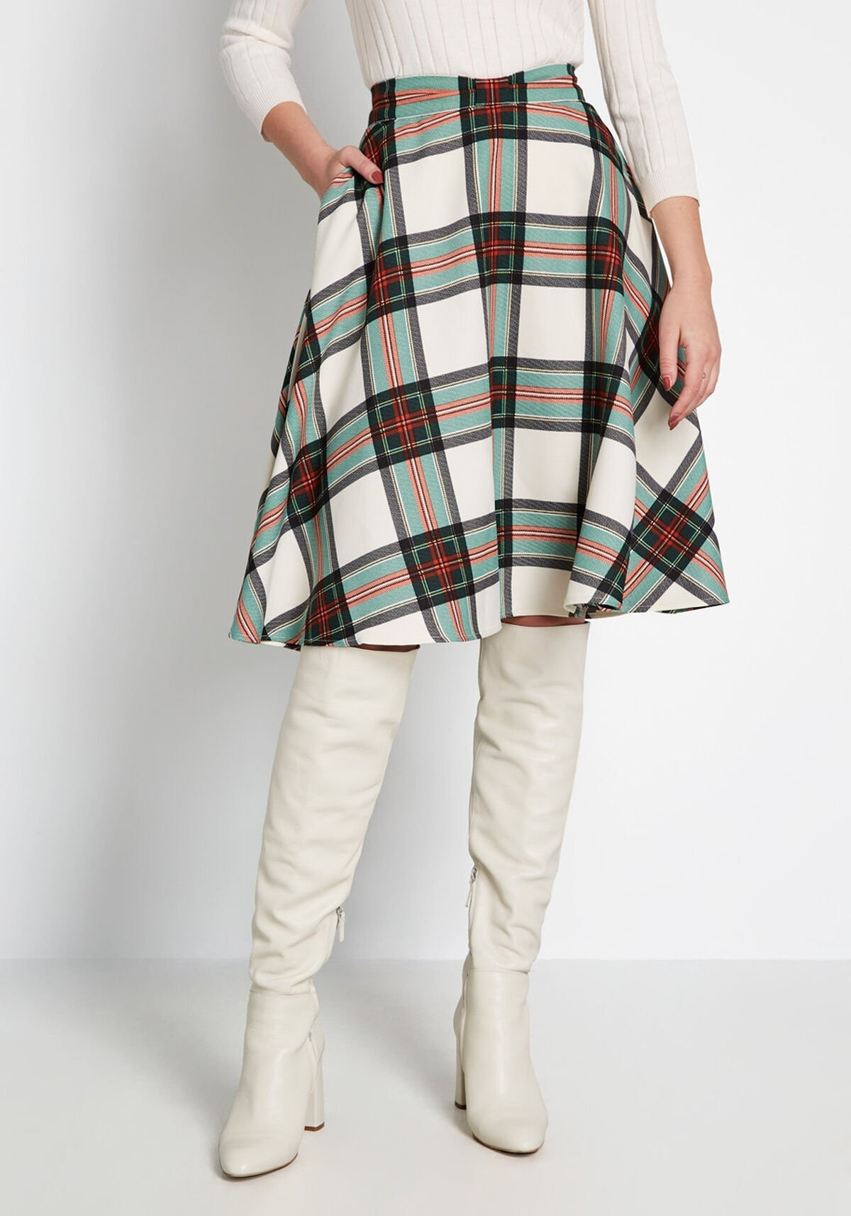 Potluck Hostess Plaid Midi Skirt | Modcloth