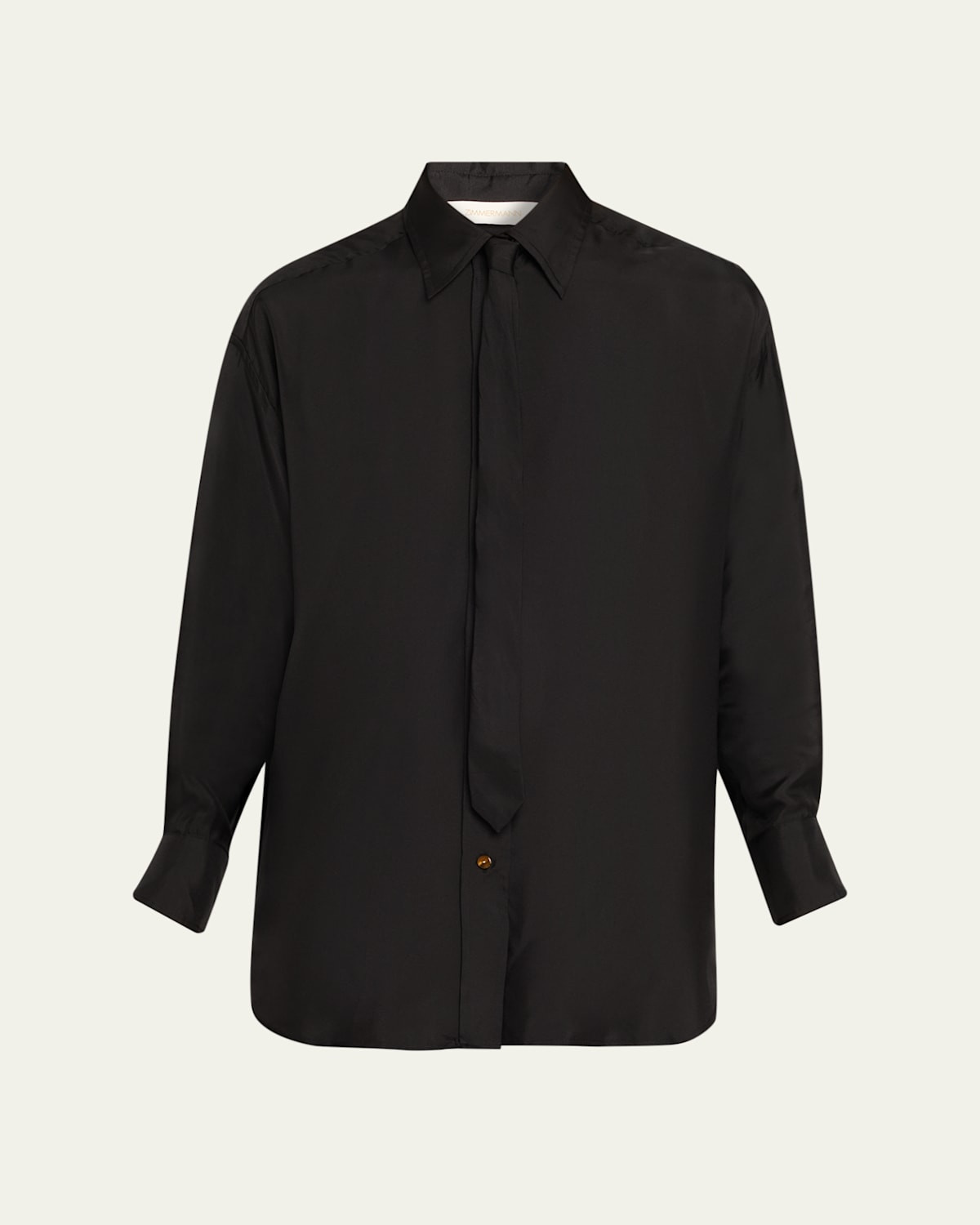 Relaxed Long-Sleeve Tie Shirt | Bergdorf Goodman