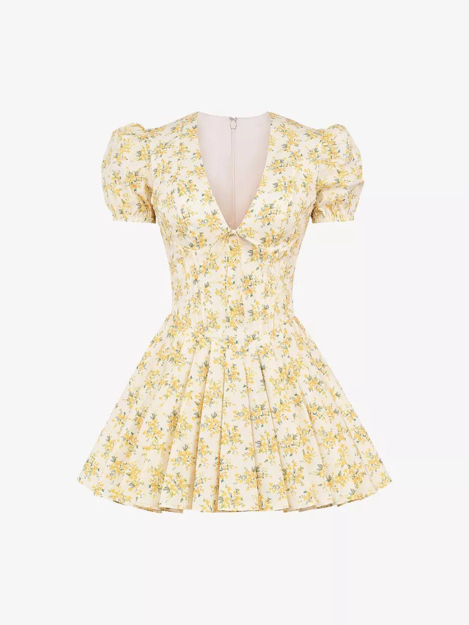 Imani Floral-Print Stretch-Cotton Mini Dress | Selfridges