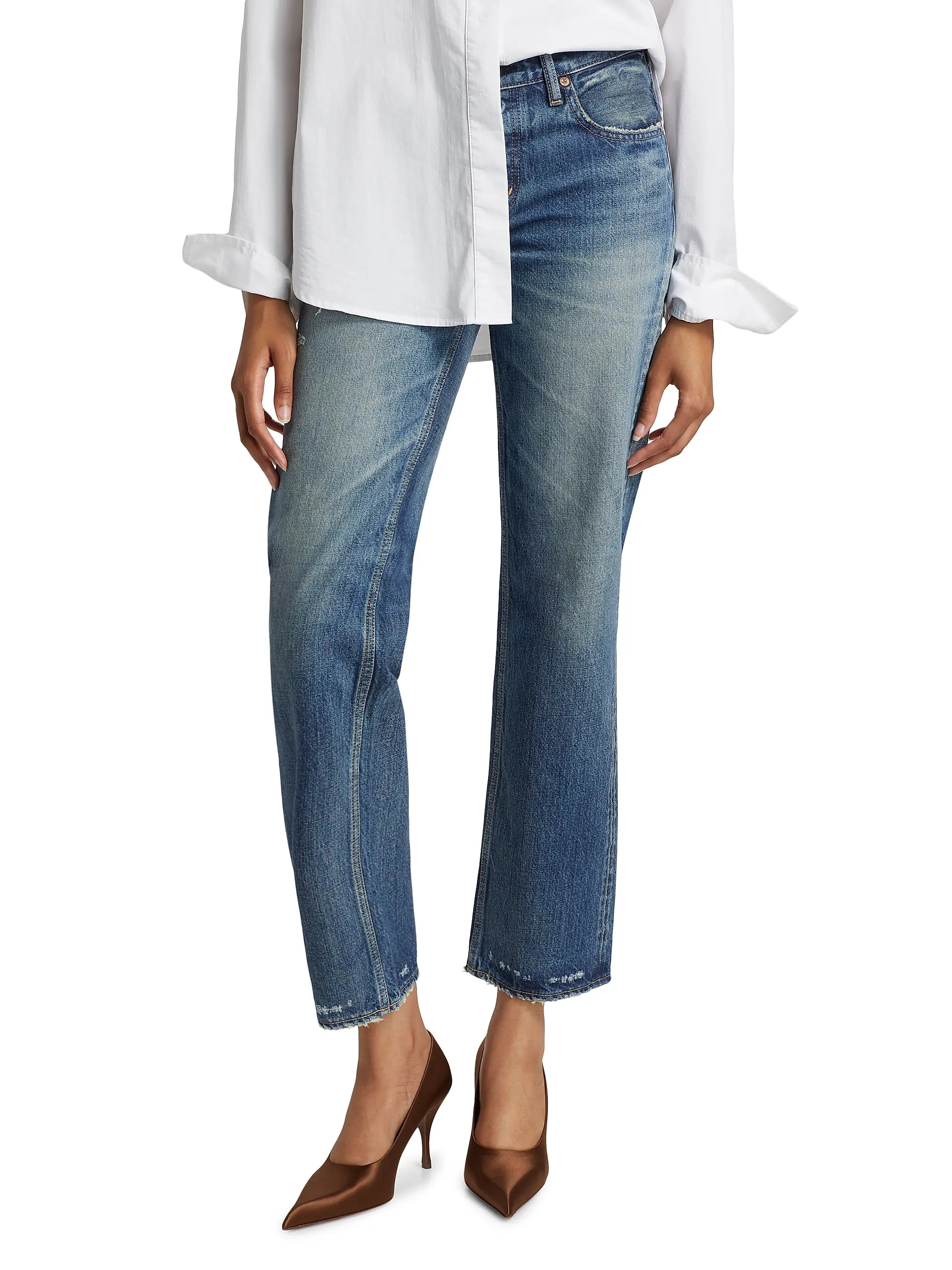 Flemington Low-Rise Cropped Flare Jeans | Saks Fifth Avenue
