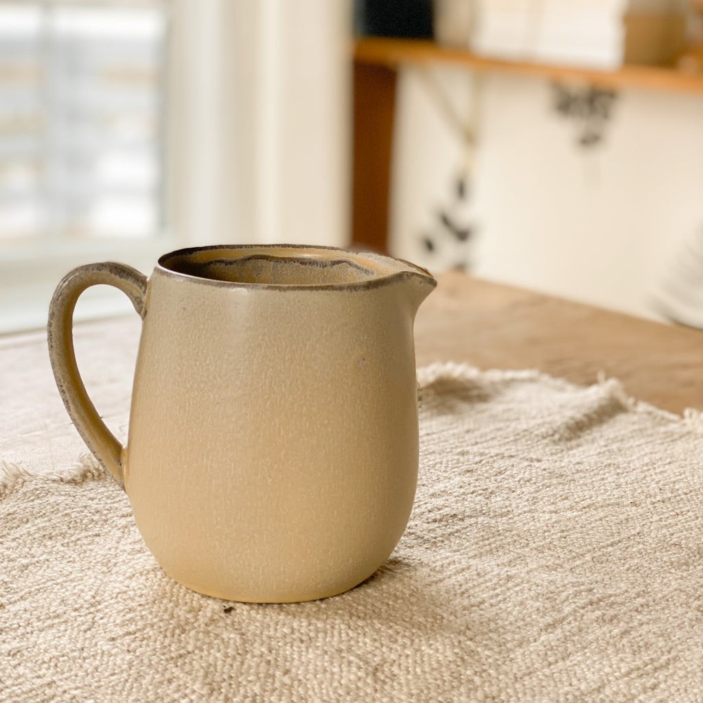 Stoneware Pitcher Tan | Purple Rose Home