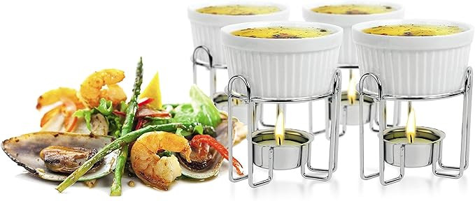 Artestia Butter Warmers Set, 4-Piece Ceramic Butter Warmer with Tea Light Candles, Crab Boil Part... | Amazon (US)