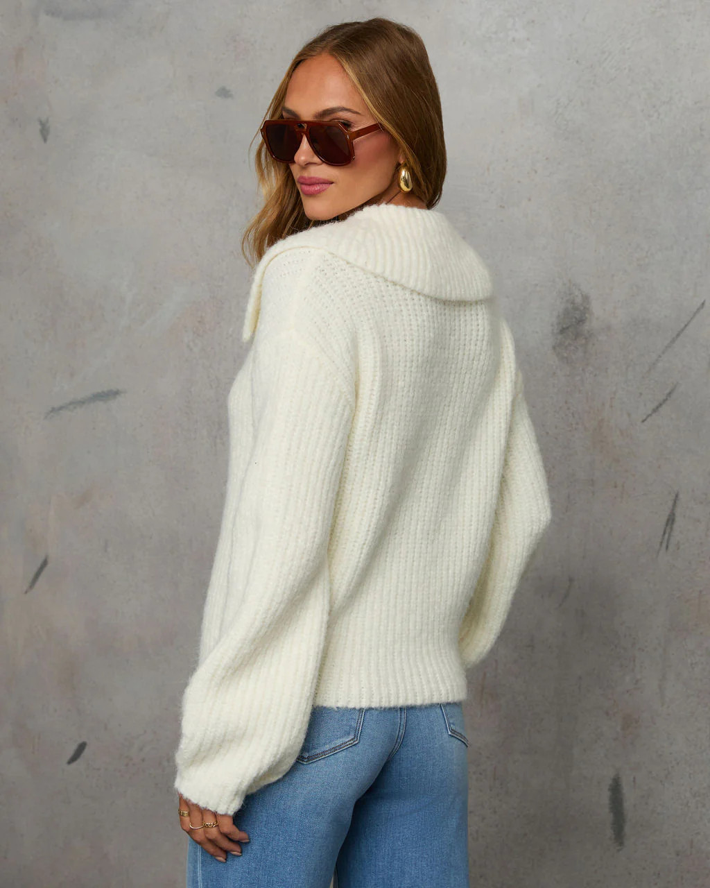 Cozy Glow Ribbed Wide Collar Sweater | VICI