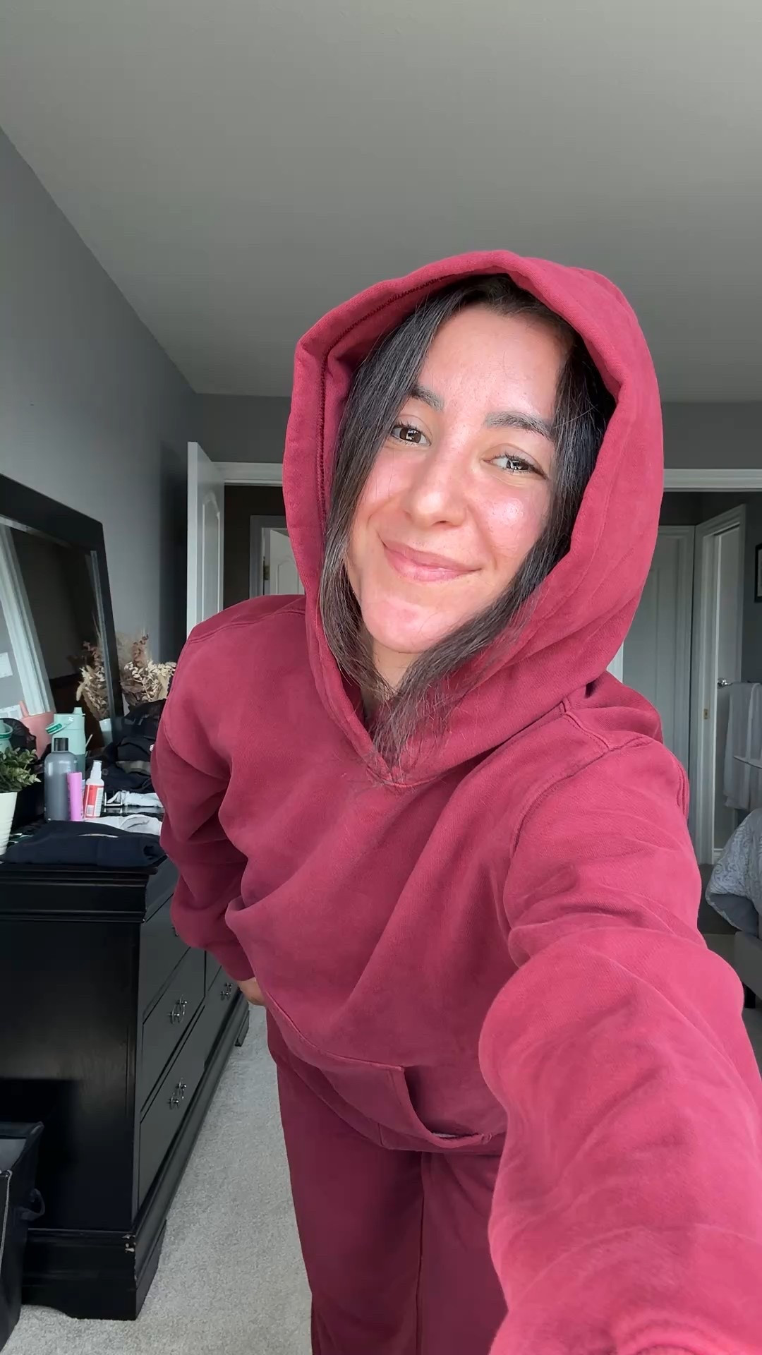 living in this until further notice😭❤️  wearing small pants and medium hoodie