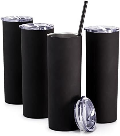 Amazon.com | Maars Skinny Steel Tumbler with Lid and Straw | 20oz Double Wall Vacuum Insulated St... | Amazon (US)