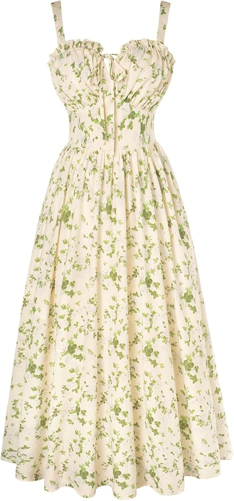 Scarlet Darkness Floral Corset Dress Summer Dresses for Women 2025 Milkmaid Dress Cottagecore Fai... | Amazon (US)