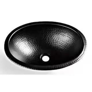 Monarch Abode 17 in. Hand Hammered Oval Drop-In Bathroom Sink in Matte Black-19103 - The Home Dep... | The Home Depot