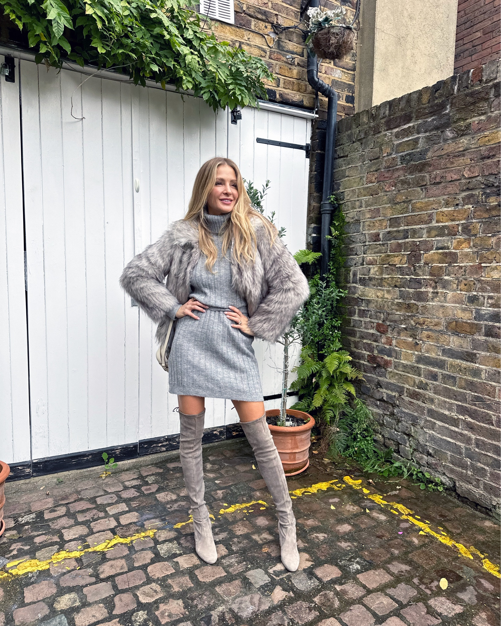 I love a grey autumn look with a faux fur coat, knee high boots and knit dress 

#LTKstyletip #LTKSeasonal #LTKeurope