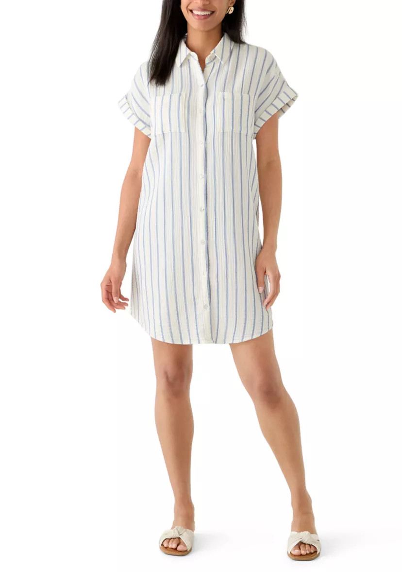 Women's Button Front Gauze Shirtdress | Belk