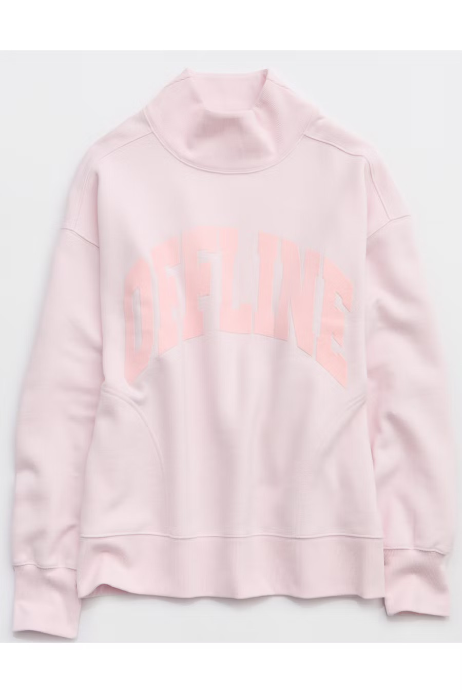 OFFLINE By Aerie Cloud Fleece Oversized Mockneck Sweatshirt Women's Pink Petal XXS | American Eagle Outfitters (US & CA)