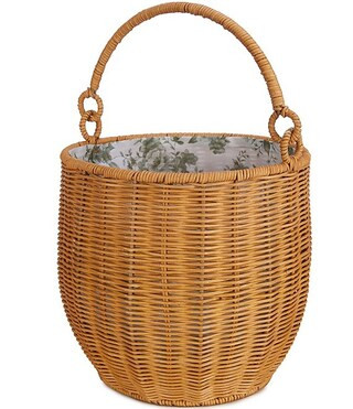 x Megan Karp Wicker Floral Printed Lined Basket | Dillard's