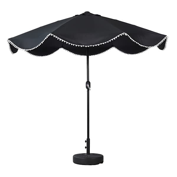 Black Crank & Tilt Patio Umbrella, 9' & Base 2-Piece Set | At Home