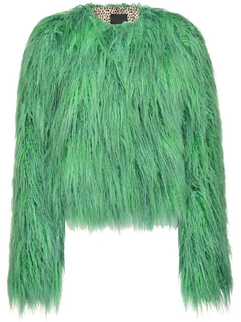 shag trimmed faux shearling jacket | Farfetch (US)