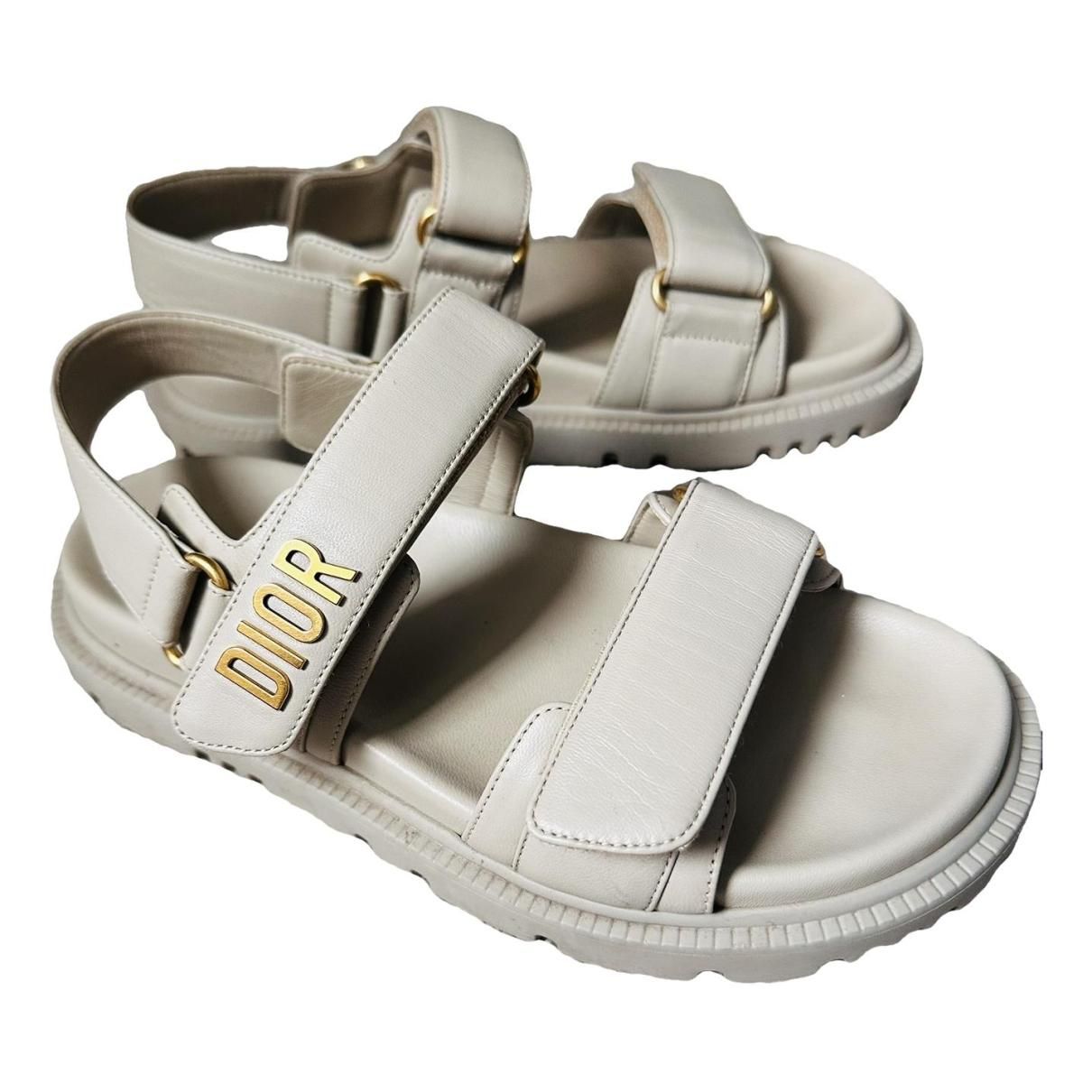 Dioract leather sandal Dior Beige size 36 EU in Leather - 43040489 | Vestiaire Collective (Global)