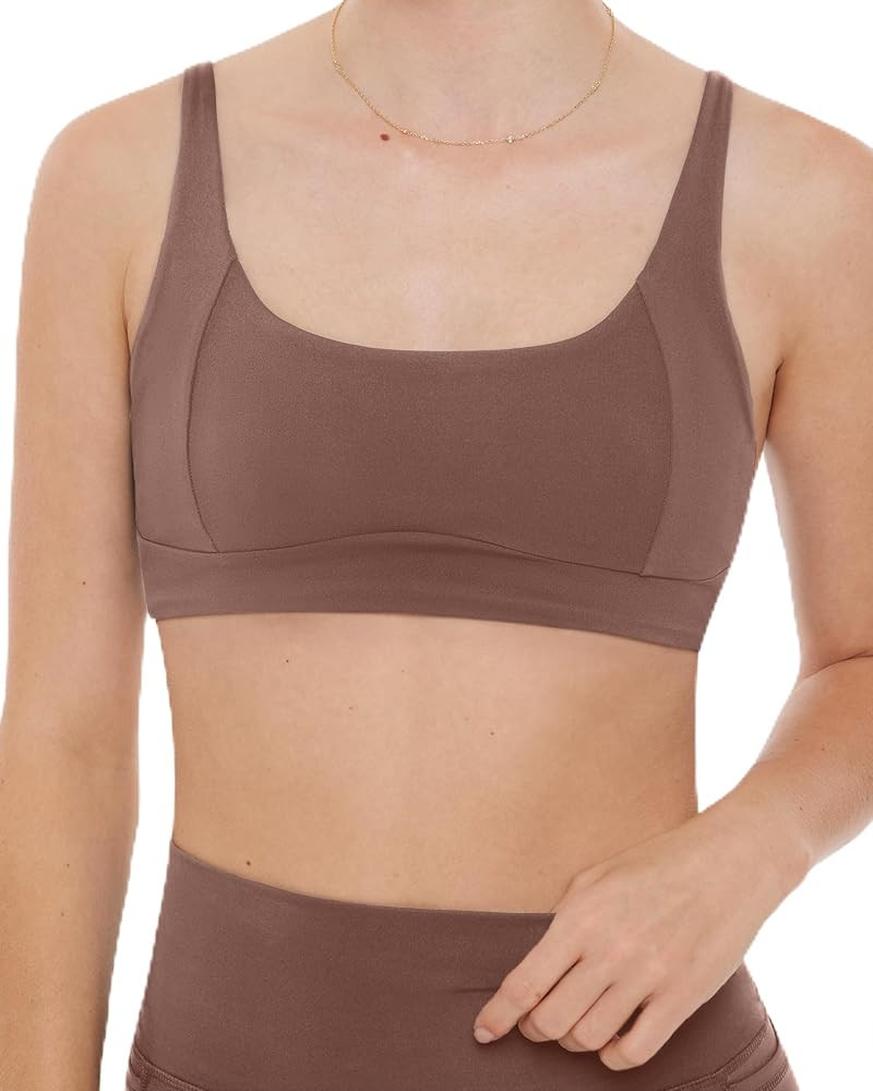 Sports Bras for Women | Medium Support Scoop Neck Convertible Removable Pads Compression Workout ... | Amazon (US)