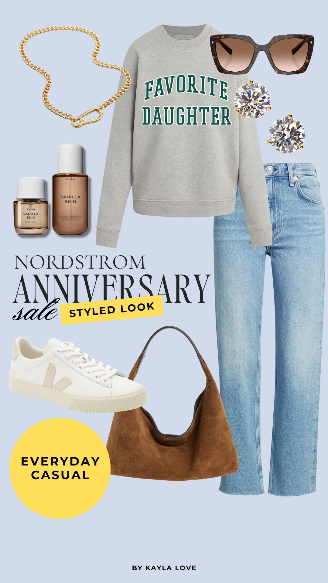 Nordstrom Anniversary Sale outfit idea. I love this Favorite Daughter sweatshirt and Veja sneakers for fall. 

 #LTKootd #LTKmomlife #LTKSaleAlert