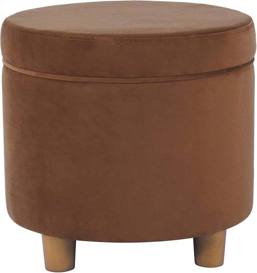 HomePop Home Decor | Upholstered Round Storage Ottoman | Ottoman with Storage for Living Room & B... | Amazon (US)