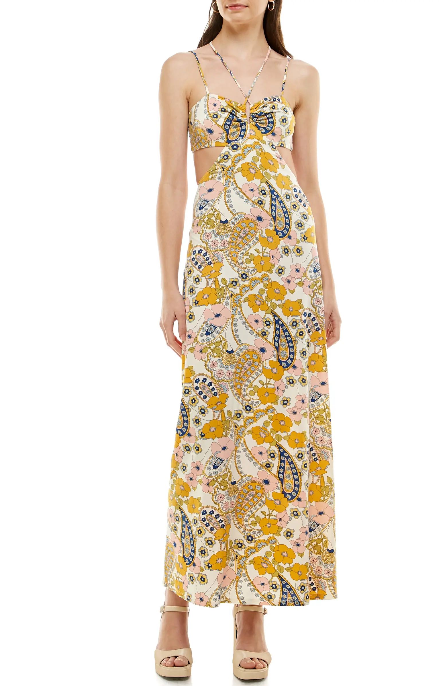 WAYF Heiress Halter Neck Maxi Dress | Nordstrom | Nordstrom