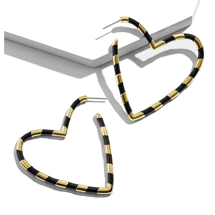 Dvacaman Statement Hoop Earrings for Women - Fashion Acrylic Natural Stone Wood Drop Earrings for... | Amazon (US)