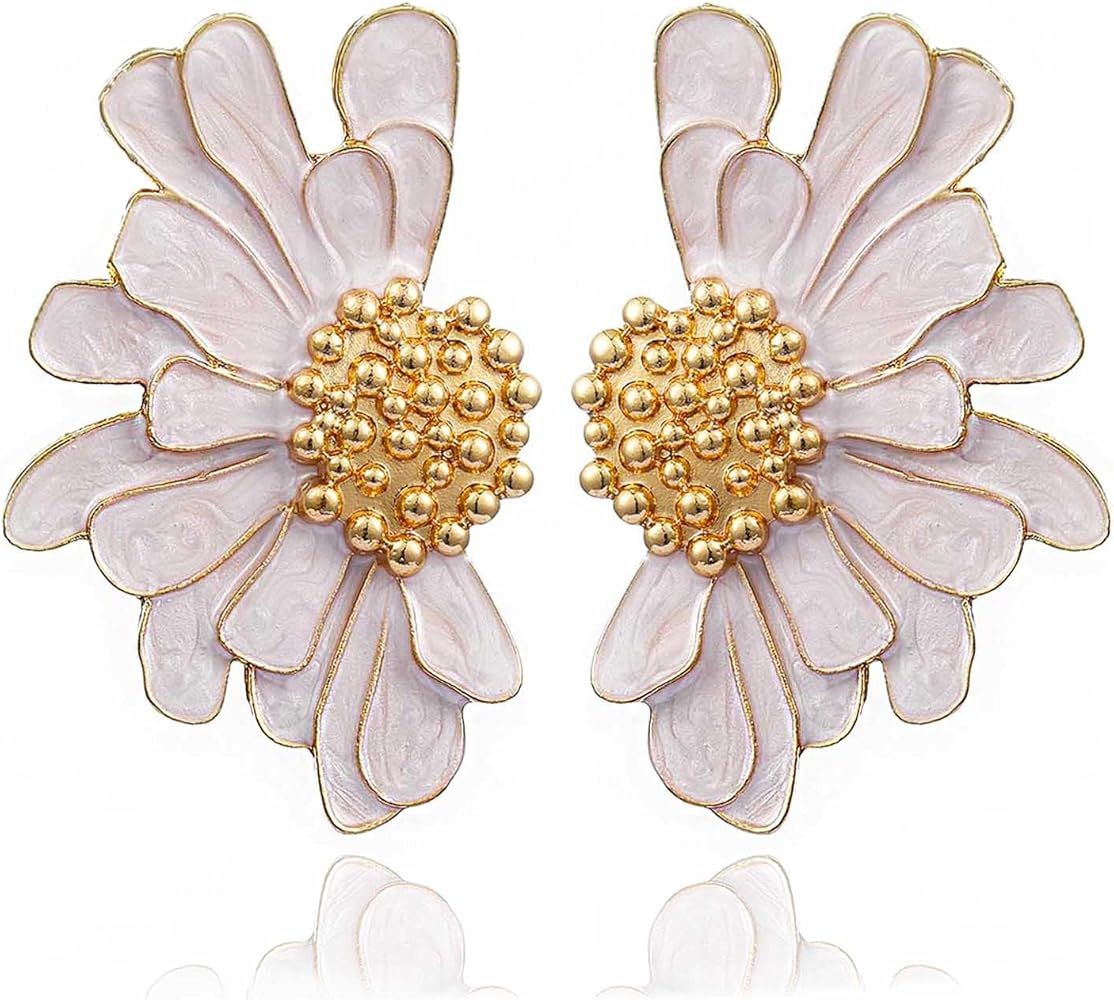 Vintage Flower Stud Earrings Exaggerated Oversized Daisy Flower Earrings Statement Jewelry for Wo... | Amazon (US)