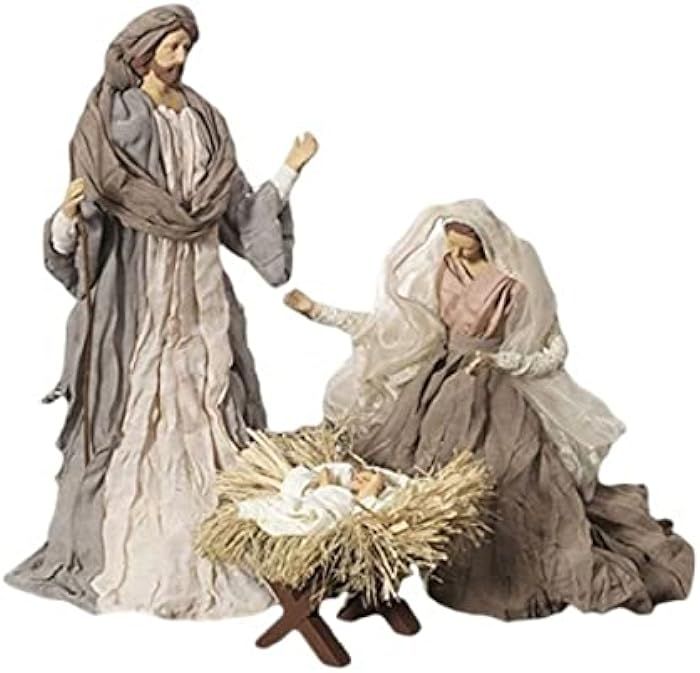 Amazon.com: Large Holy Family Christmas Nativity Set, 3 Pieces, 17.5 Inch Tall, Fabric & Resin : ... | Amazon (US)
