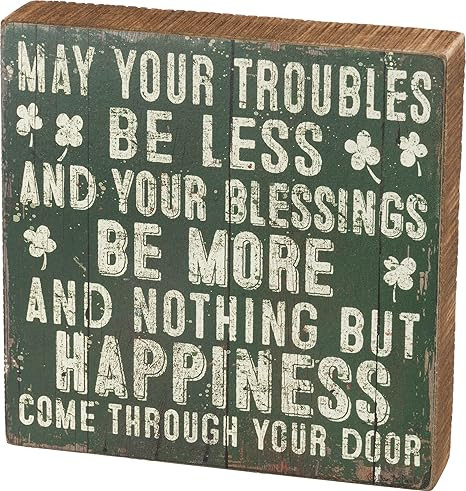 Primitives by Kathy Box May Your Troubles Be Less Your Blessings Be More Home Décor Sign | Amazon (US)