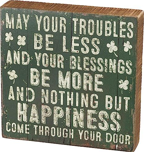 Primitives by Kathy Box May Your Troubles Be Less Your Blessings Be More Home Décor Sign | Amazon (US)