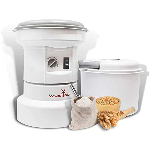 Powerful Electric Grain Mill Wheat Grinder for Home and Professional Use - High Speed Grain Grinder Flour Mill for Healthy Grains and Gluten-Free Flours - Electric Grain Mill by Wondermill,White | Amazon (US)