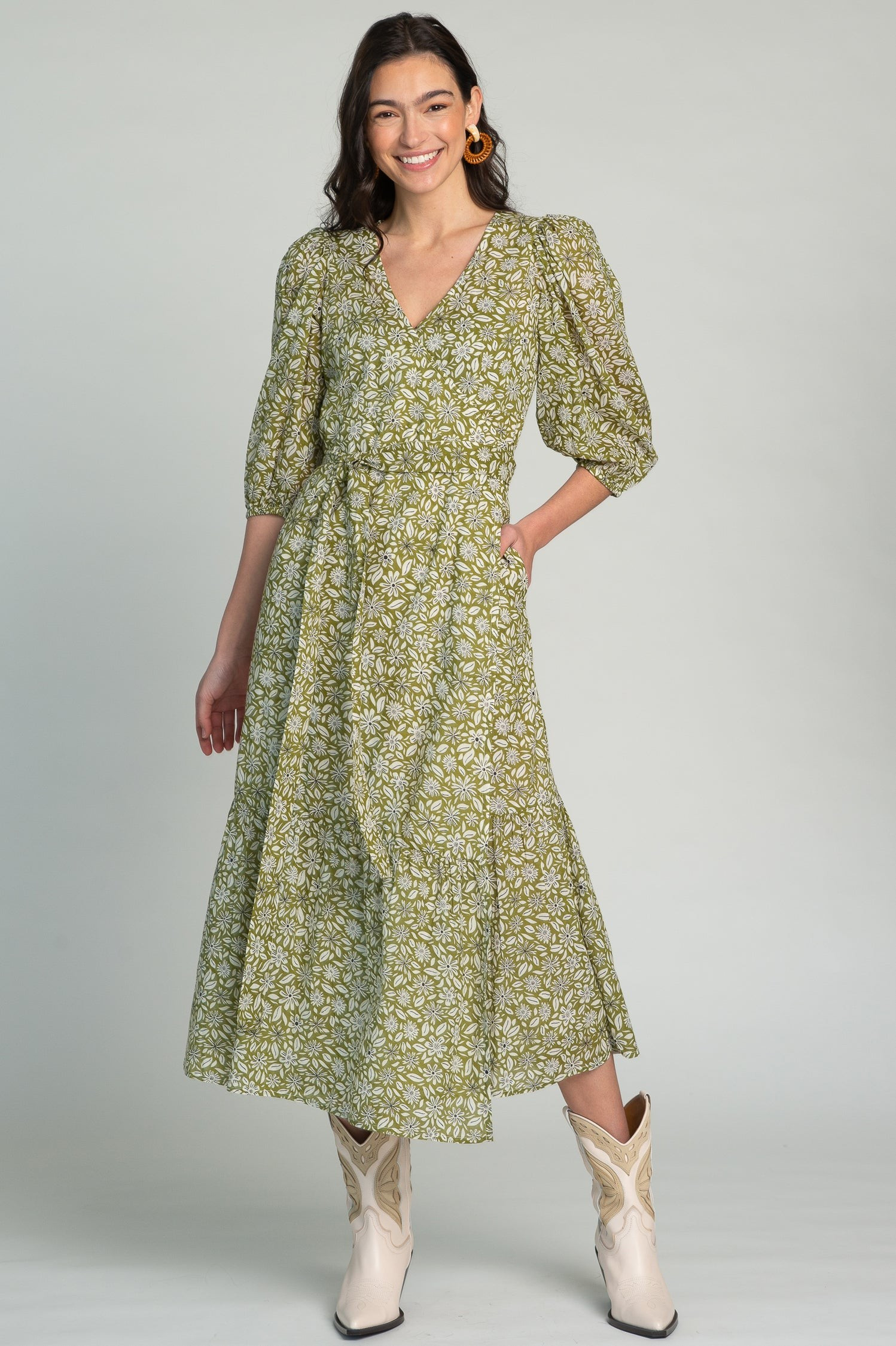 Claire Dress in Bandana Moss | Olivia James The Label