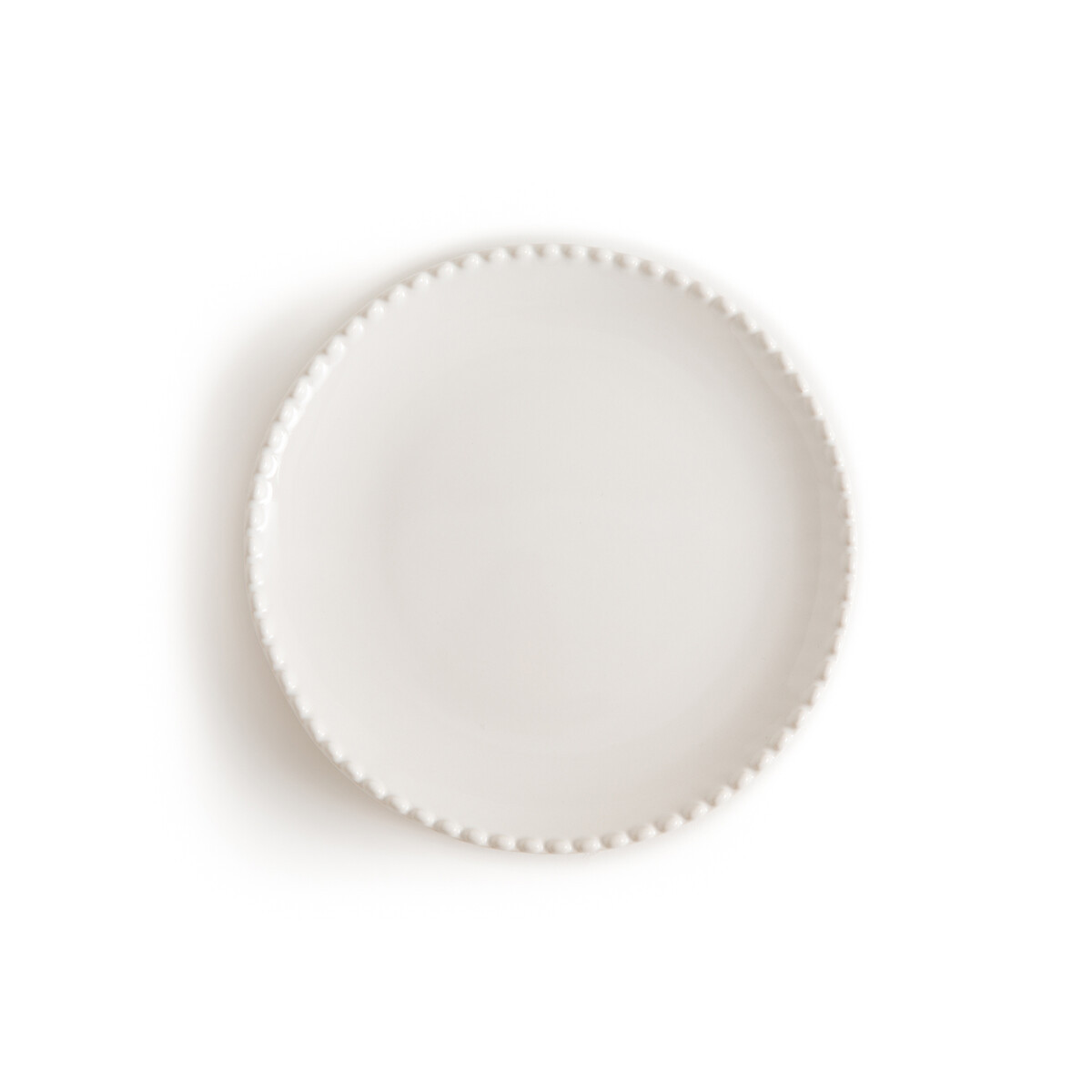 Set of 4 Akoya Pearl-Edged Stoneware Dessert Plates | La Redoute (UK)