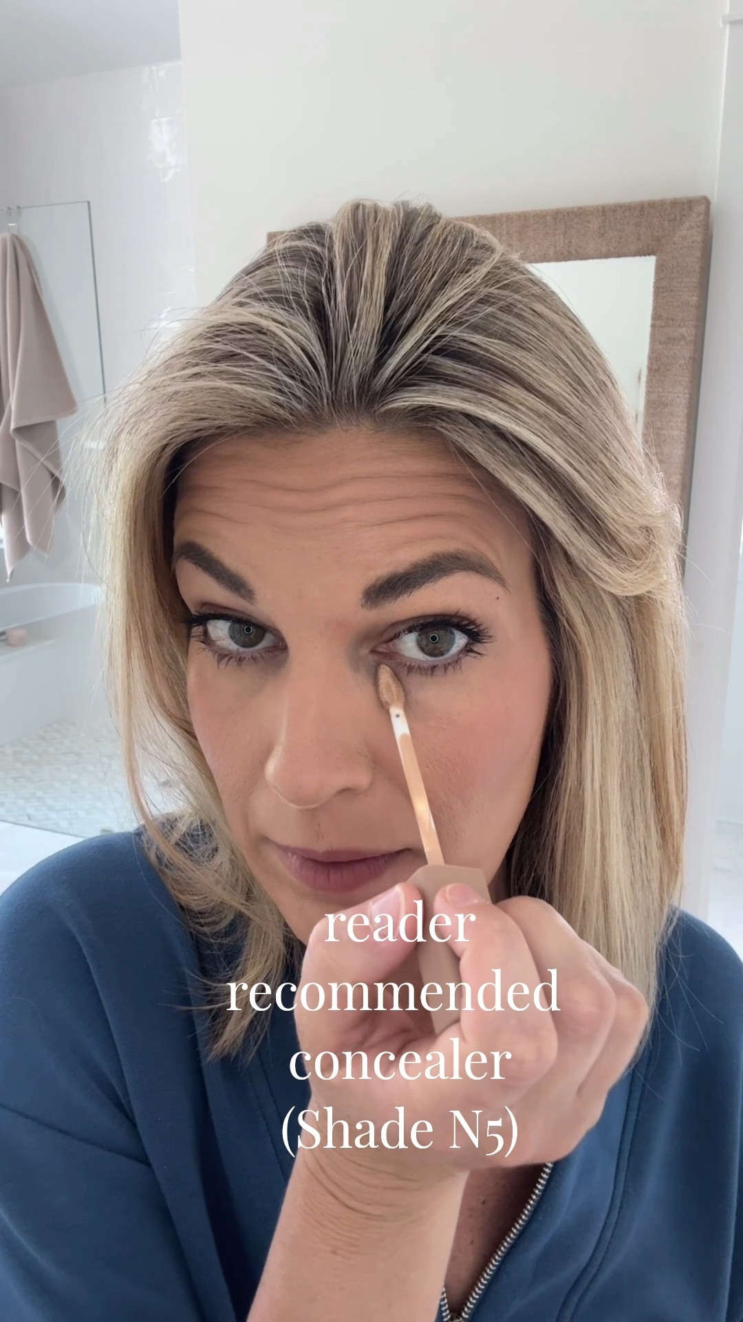 Concealer shade 5n. This brush is so good. I recommend letting the concealer get tacky for 3 minutes before blending. It will sit thicker without being heavy. I do not set it but you could with the other side of the brush.  

#LTKdayinmylife #LTKOver40 #LTKgrwm