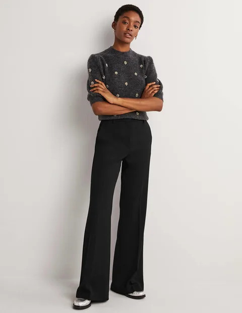 Relaxed Flare Wool Pants | Boden (US)