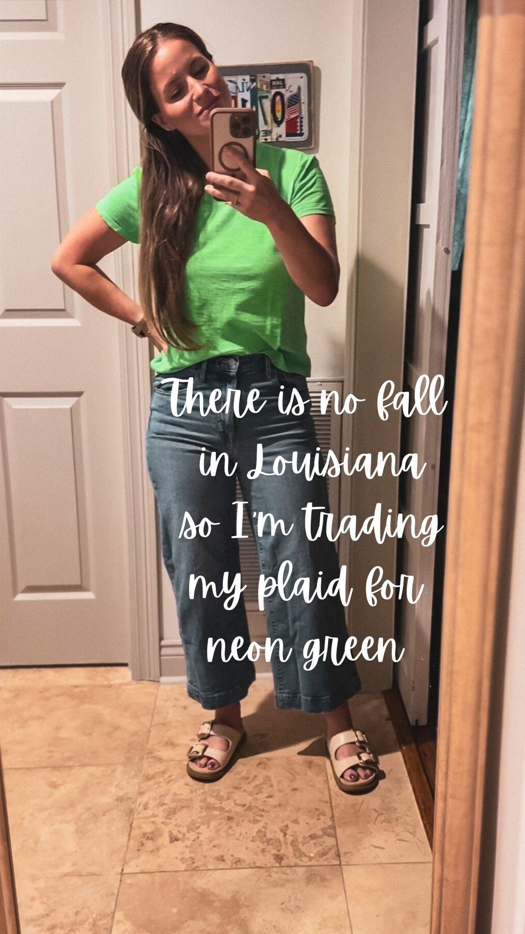 I wanted to wear plaid and sip pumpkin spice, but Louisiana said “no.”
So we’re doing neon green, open-toed sandals, and pretending it’s cozy. 🍂😂
Shop the look before I melt.
#LouisianaFall #MomStyle #AmyOtisAdventures

#LTKSaleAlert #LTKFindsUnder50 #LTKSeasonal