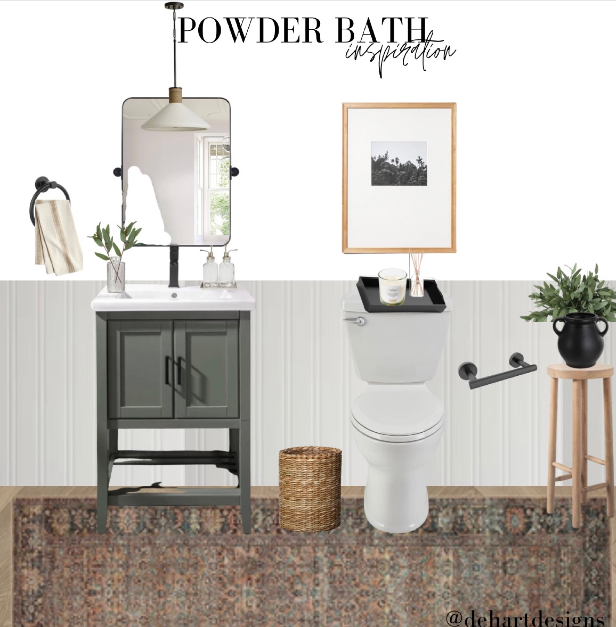 Powder bathroom inspiration 

#bathroom #powderbath #bath #vanity #pendant 

#LTKhome