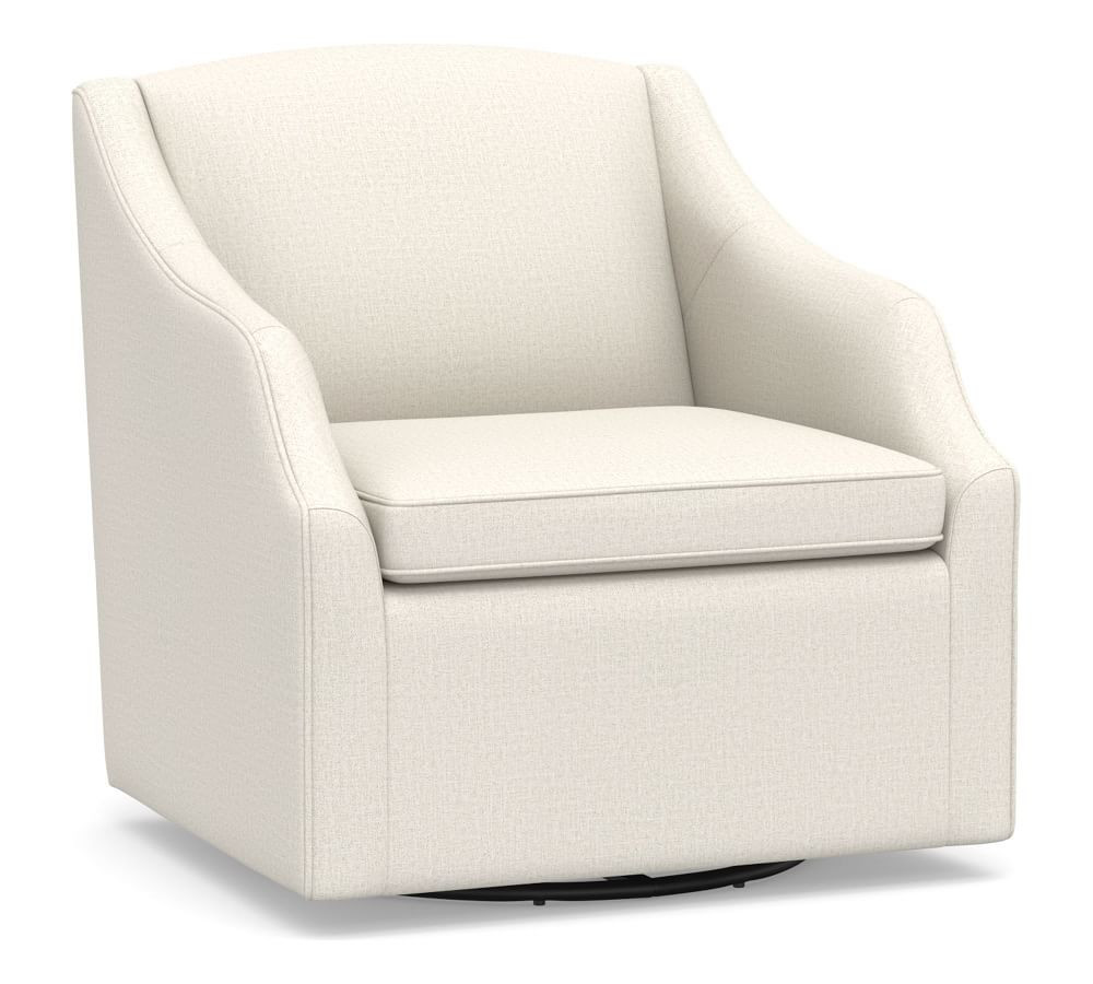 Emma Upholstered Swivel Armchair | Pottery Barn (US)