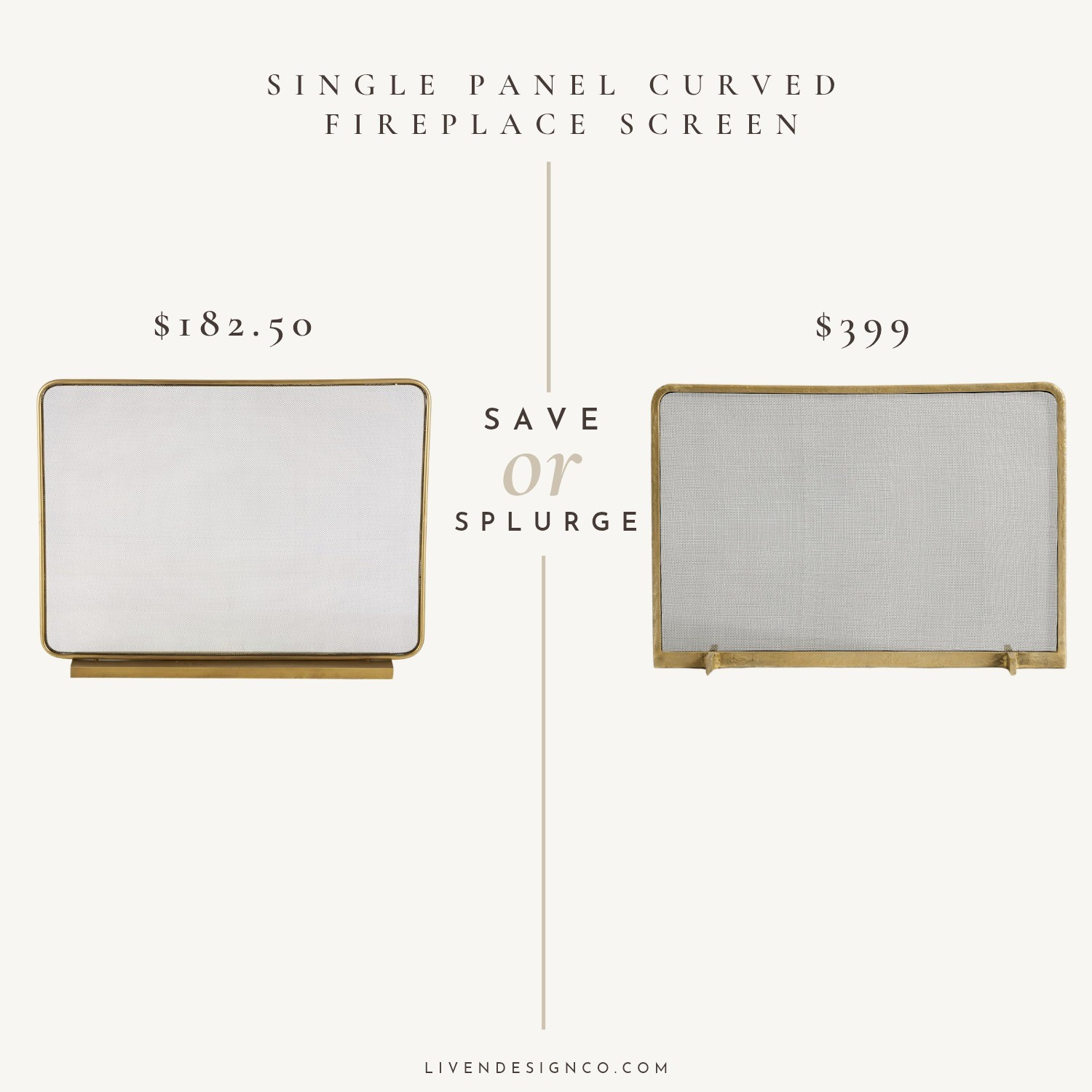 Single panel curved fireplace screen.  Gold fireplace screen. Brass fireplace screen. Dupe. Look for less 

#LTKSeasonal #LTKHome #LTKSaleAlert