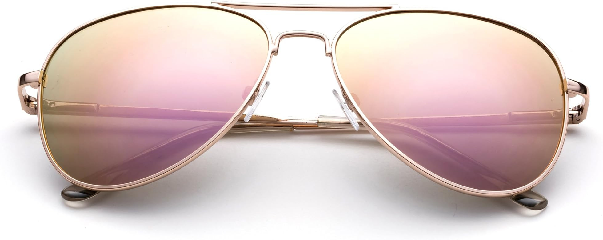 Polarized Kids Teens Juniors Aviator Polarized Sunglasses Stainless Steel Frame Spring Hinge UV P... | Amazon (US)