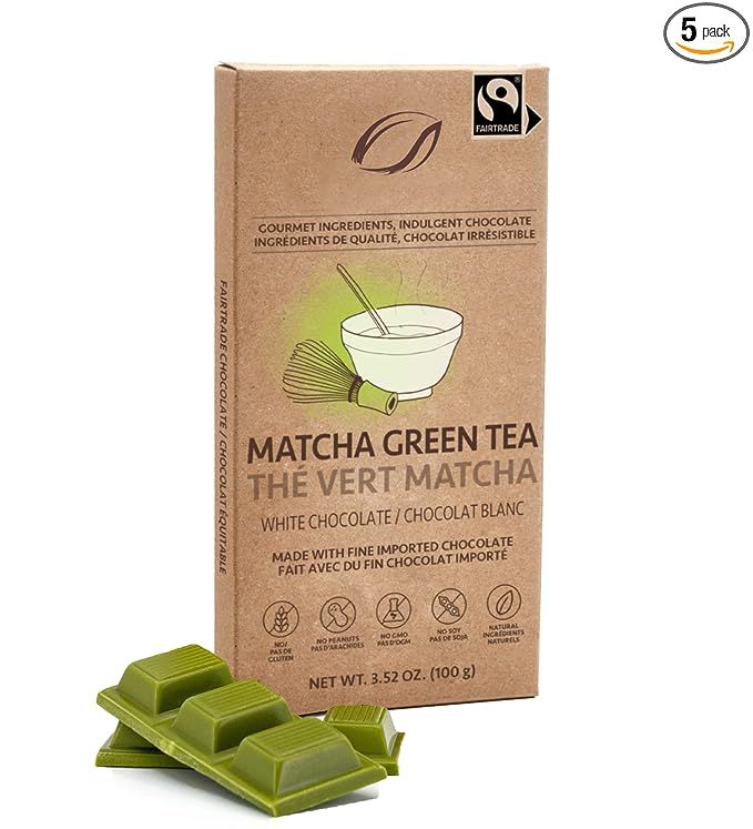 Jelina Chocolatier | 5 Pack White Chocolate Bar Matcha Green Tea | Fair Trade Chocolate | Importe... | Amazon (US)