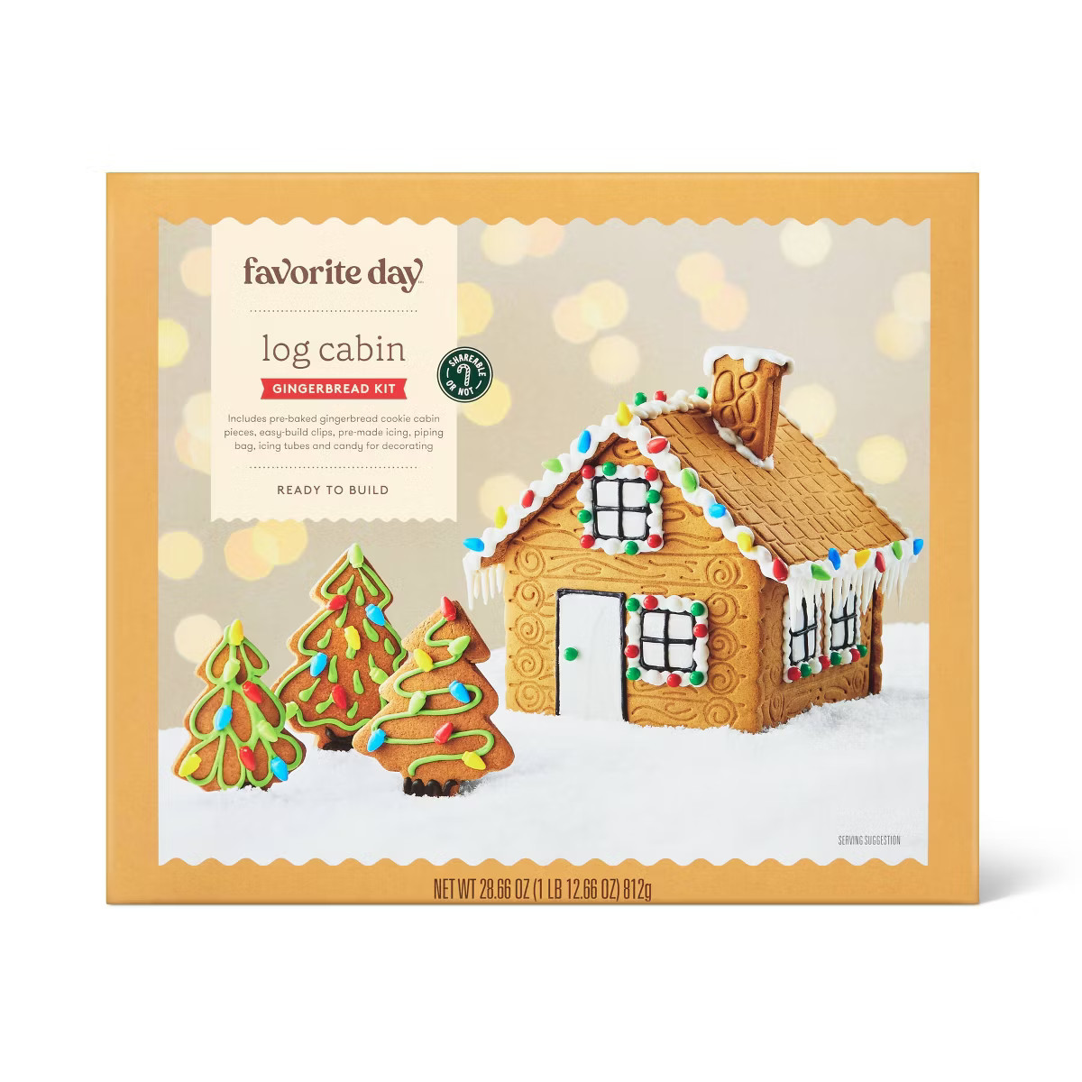 Christmas Log Cabin Gingerbread Cookie Kit - 28.66oz - Favorite Day™ | Target