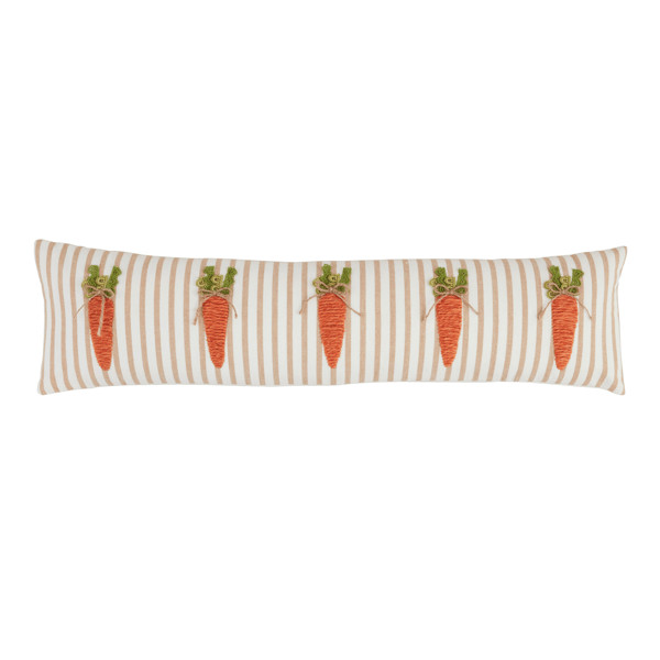 Striped Carrot Long Pillow | Mud Pie