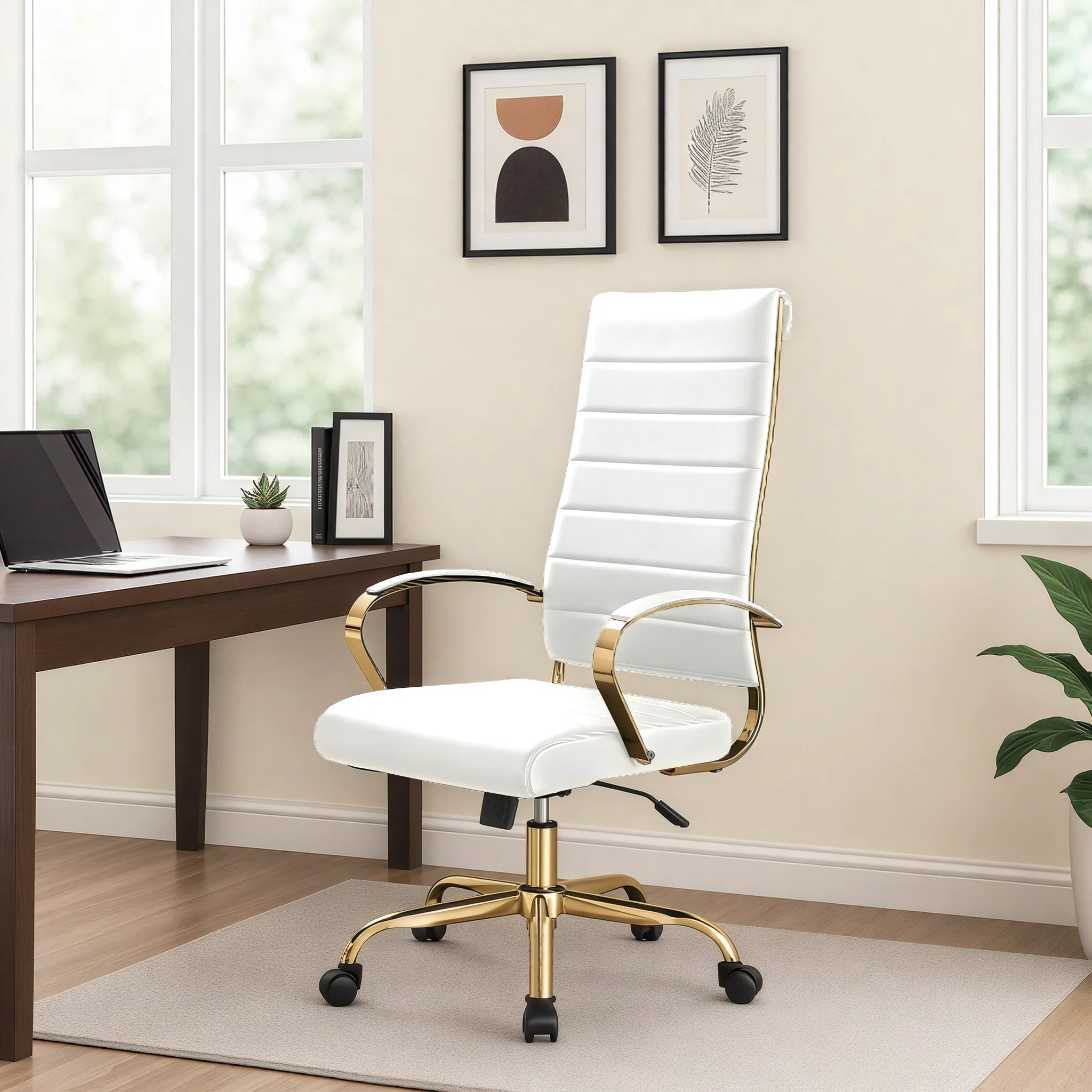 Everly Quinn Humairaa Leather Office Chair – Executive Task Chair with Swivel, Adjustable Heigh... | Wayfair North America