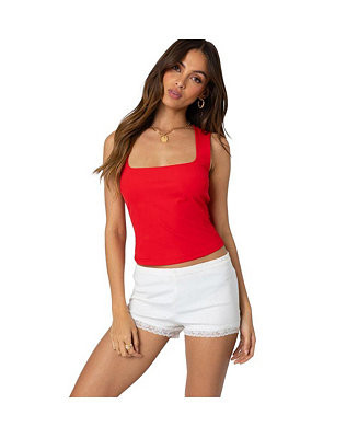 Edikted Womens Essy Square Neck Top - Macy's | Macy's