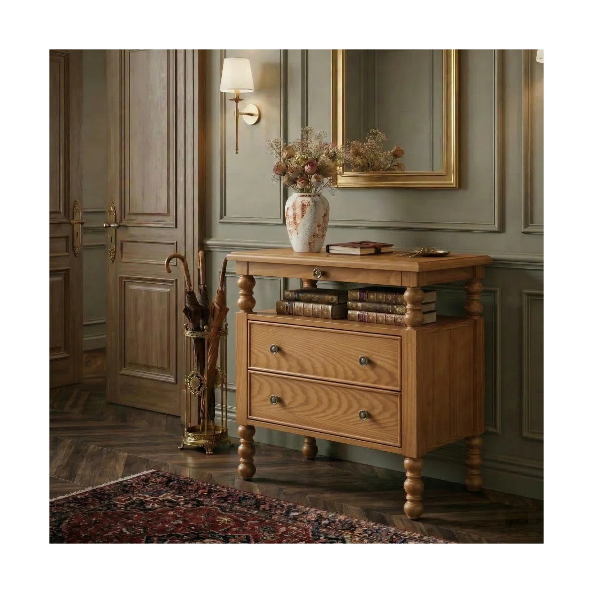 Aristidh Traditional 26"W 2-Drawer End Table with Charging Station and Pull-Out Shelf and Easy As... | Wayfair North America