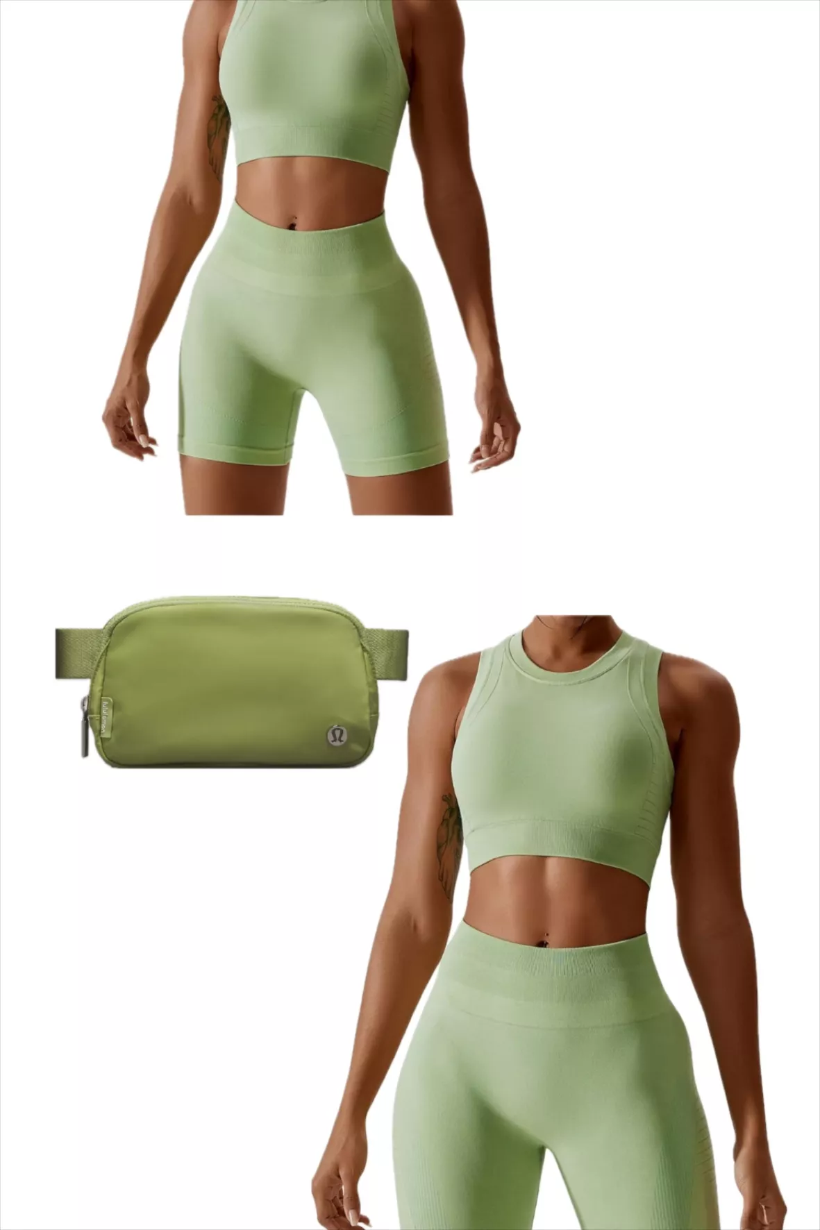  ABOCIW Workout Sets for Women 2 Piece Seamless Ribbed